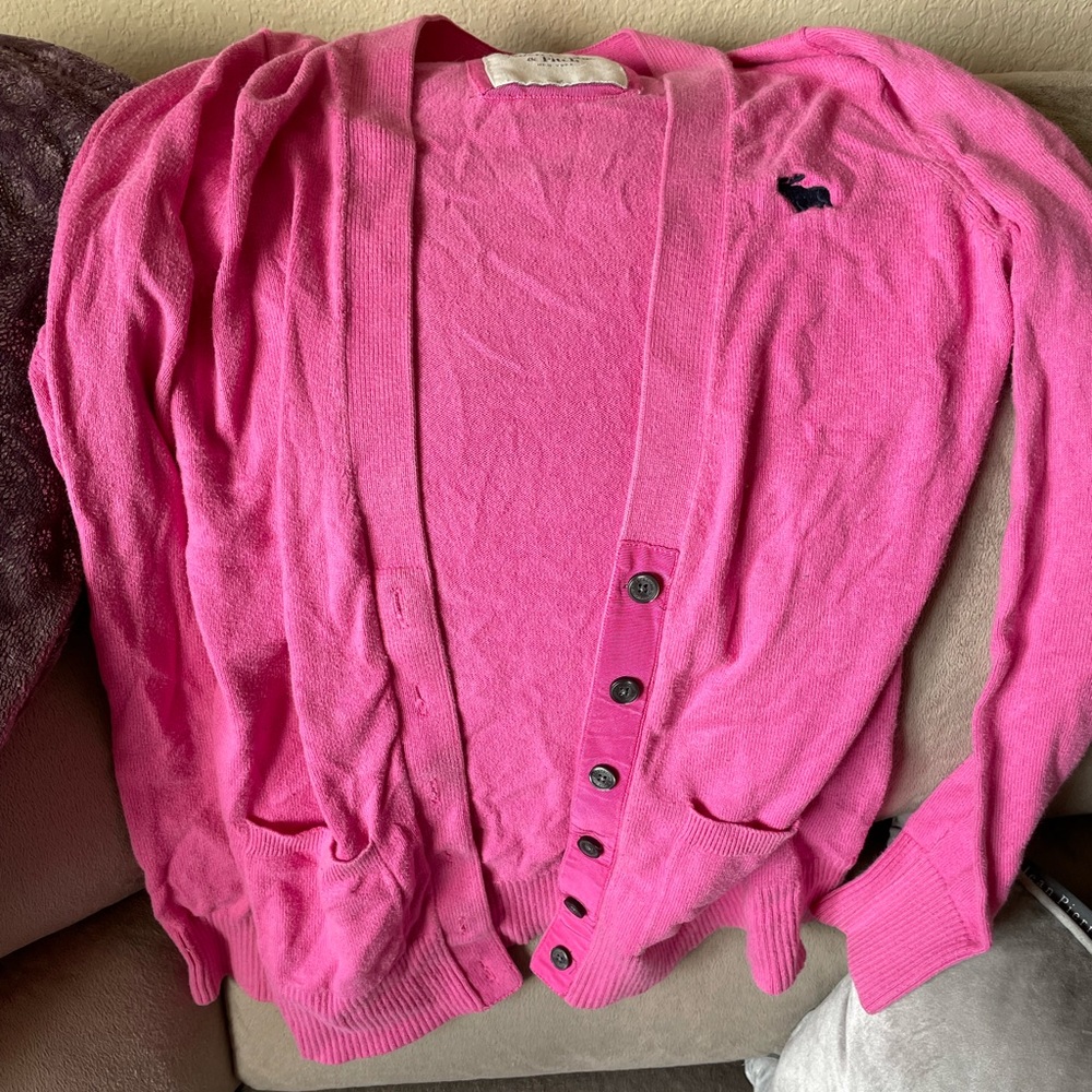 Abercrombie & Fitch Pink Boyfriend Cardigan